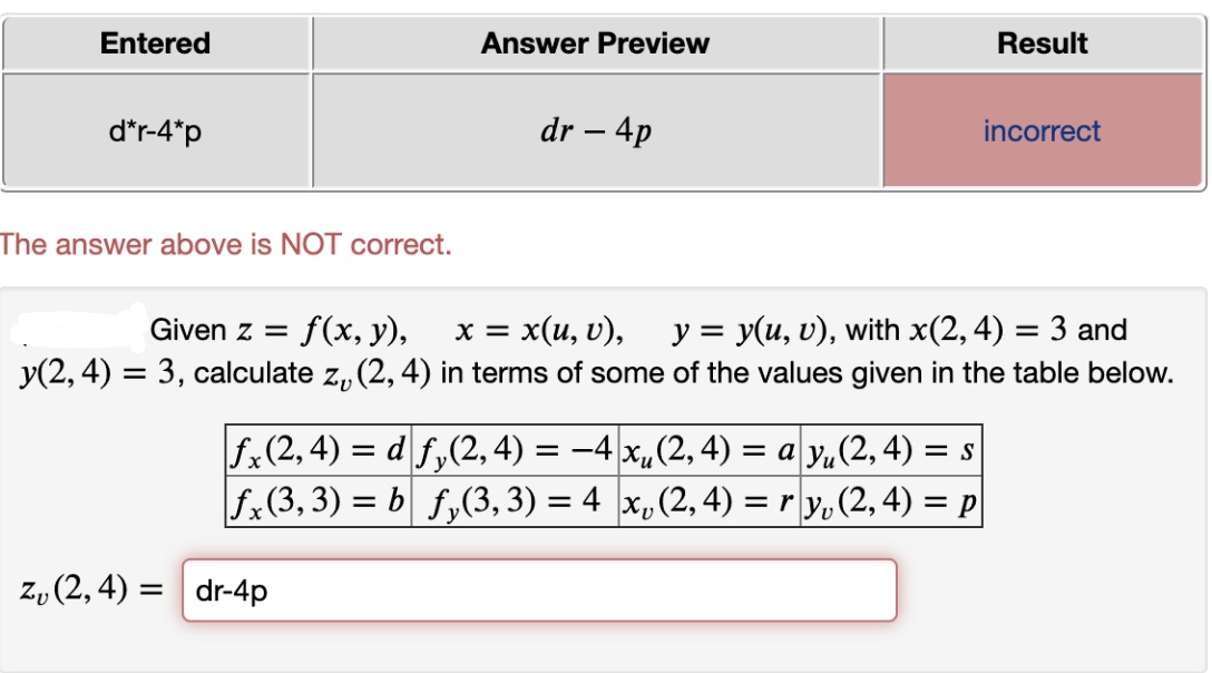 Answered Entered Answer Preview Result D R 4 P Bartleby