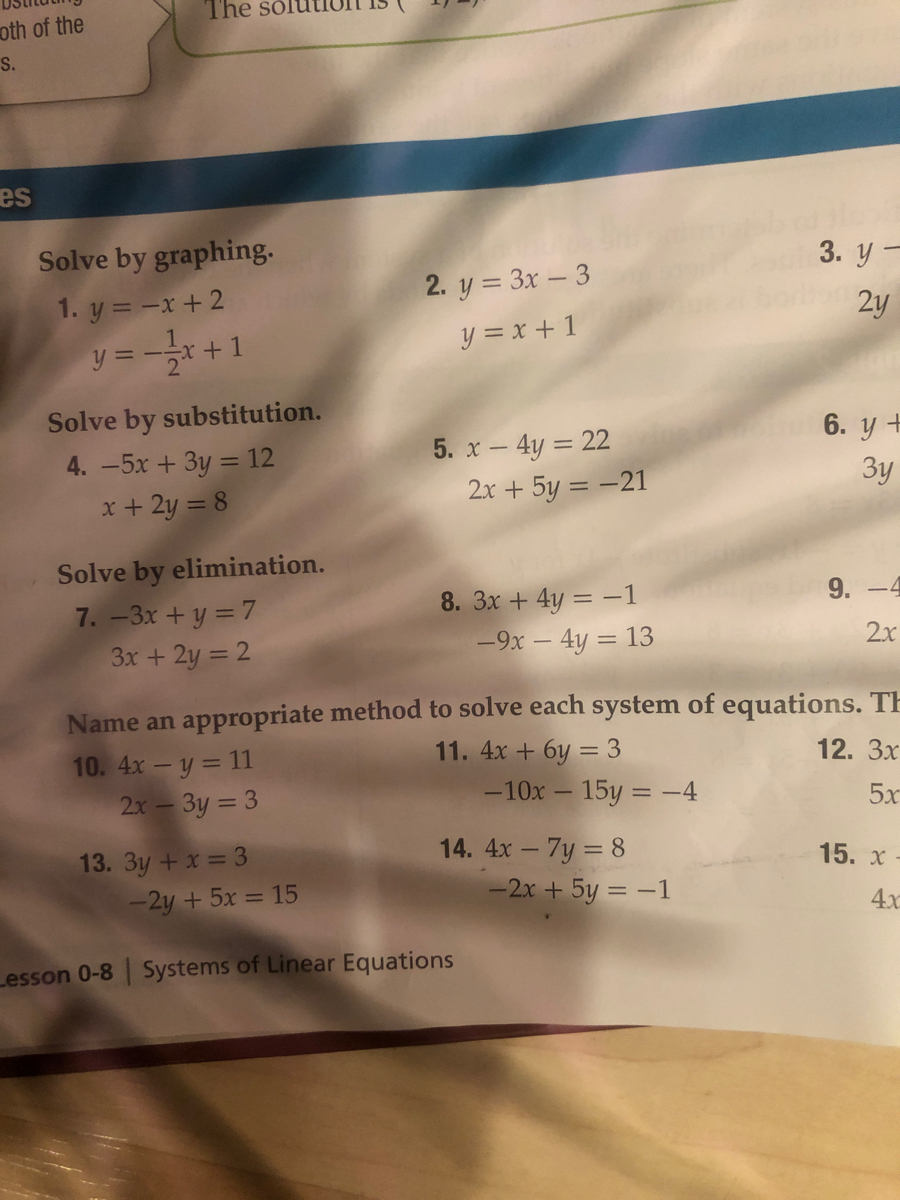 Answered Solve By Elimination 7 3x Y 7 3x Bartleby