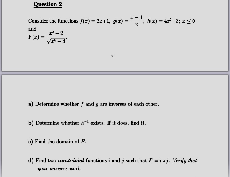 Answered Consider The Functions F X 4x 9 Bartleby