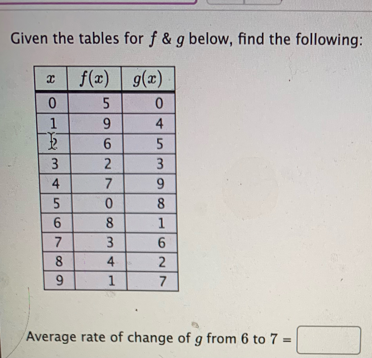 answered-given-the-tables-for-f-g-below-find-bartleby