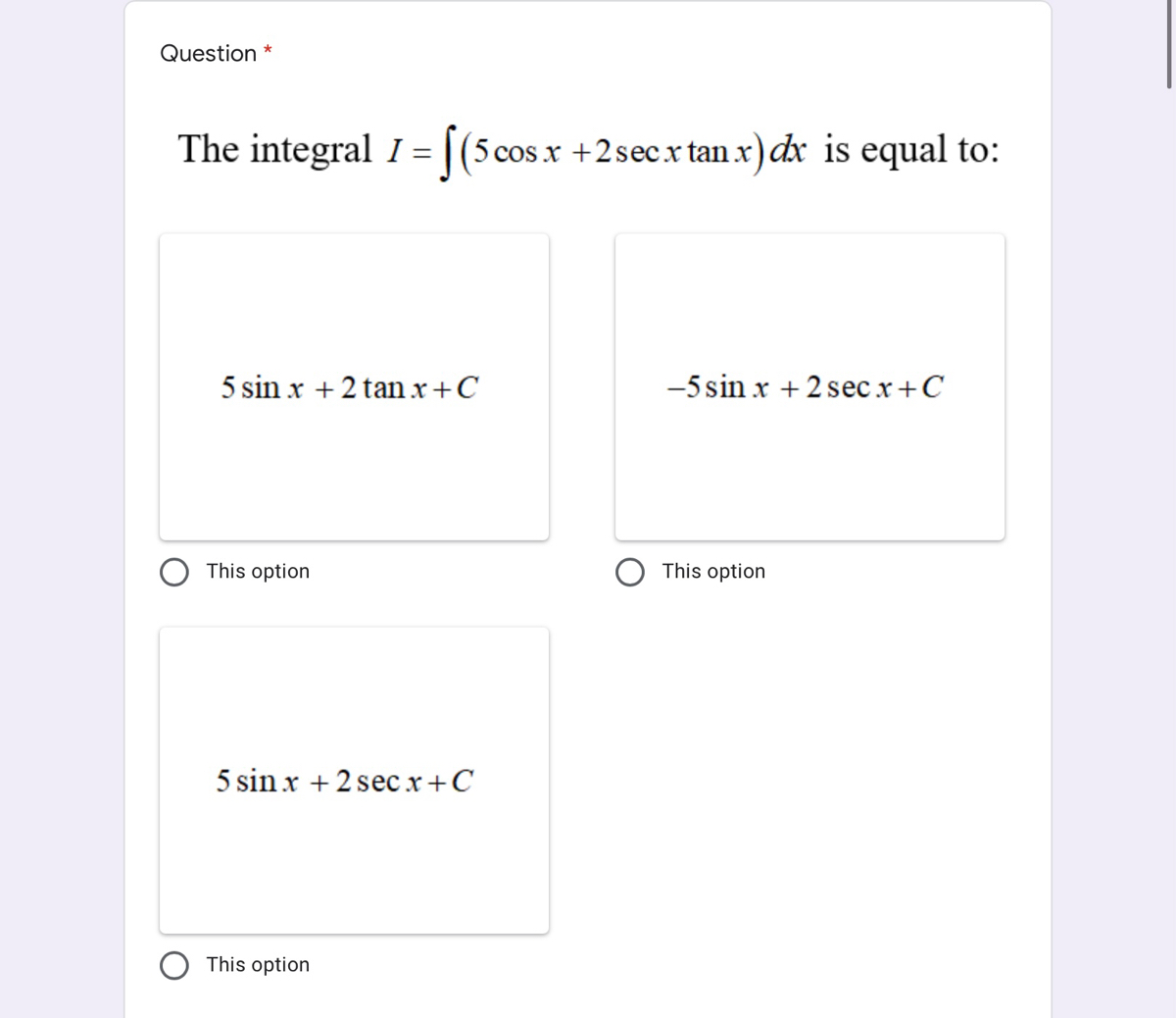 Answered Question The Integral I 5 Cos X Bartleby