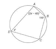 Answered: Quadrilateral ABCD is inscribed in… | bartleby