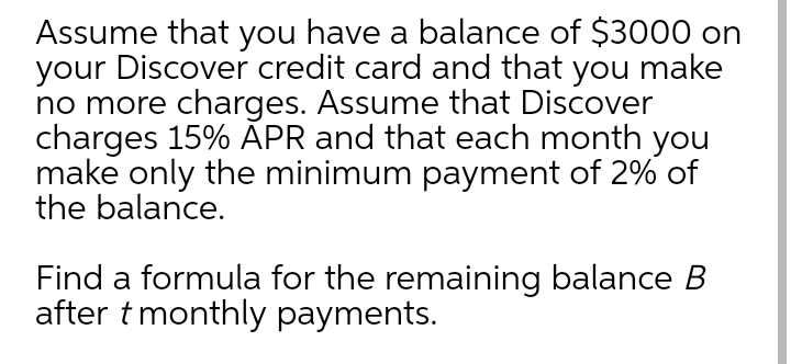 Answered Assume That You Have A Balance Of 3000 Bartleby