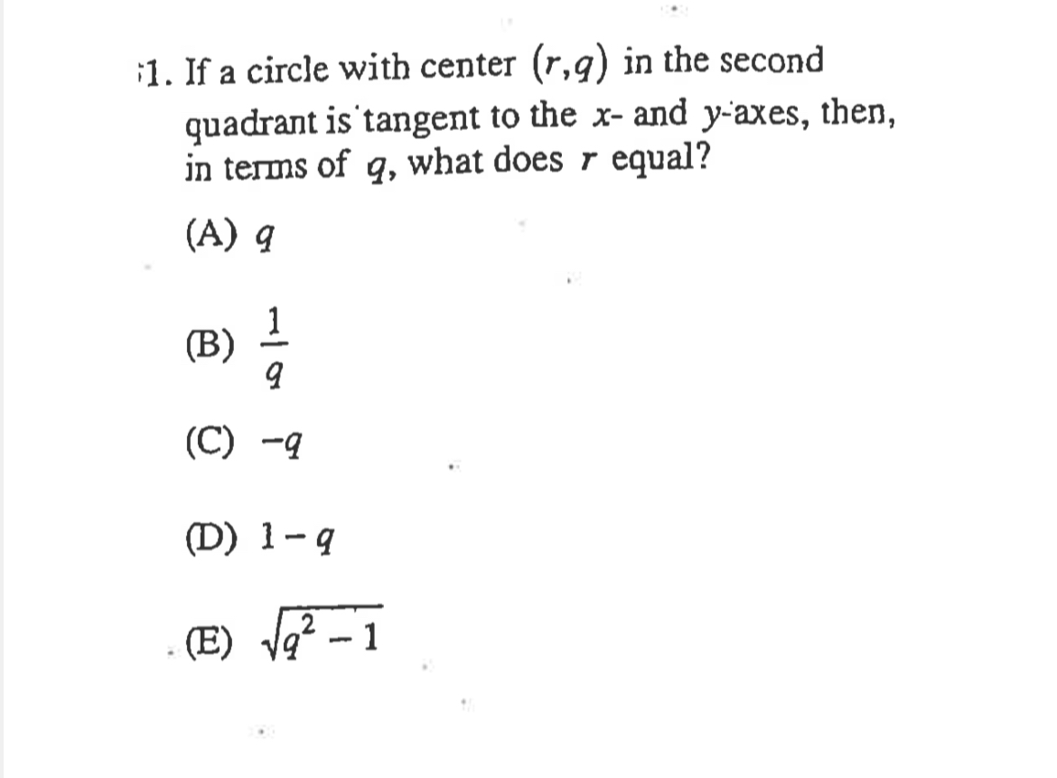 Answered 1 If A Circle With Center R 9 In The Bartleby