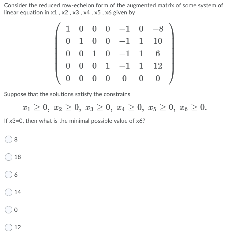 Answered: Consider the reduced row-echelon form… | bartleby