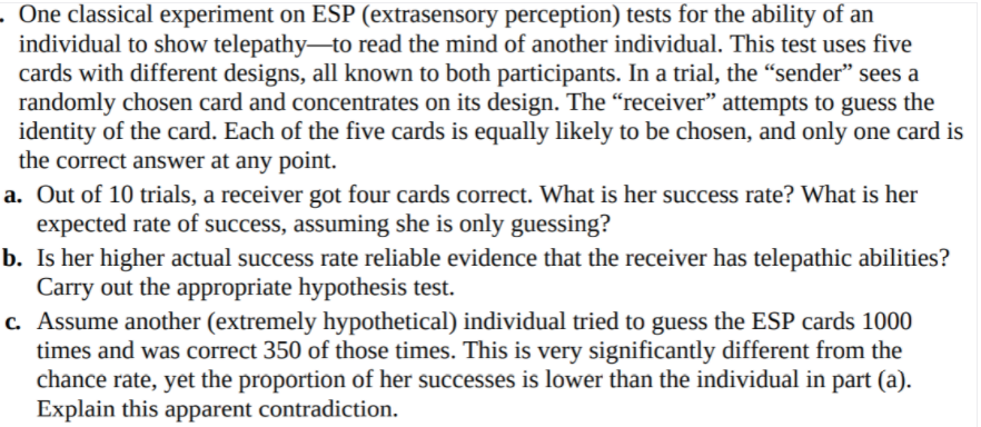 one classical experiment on esp