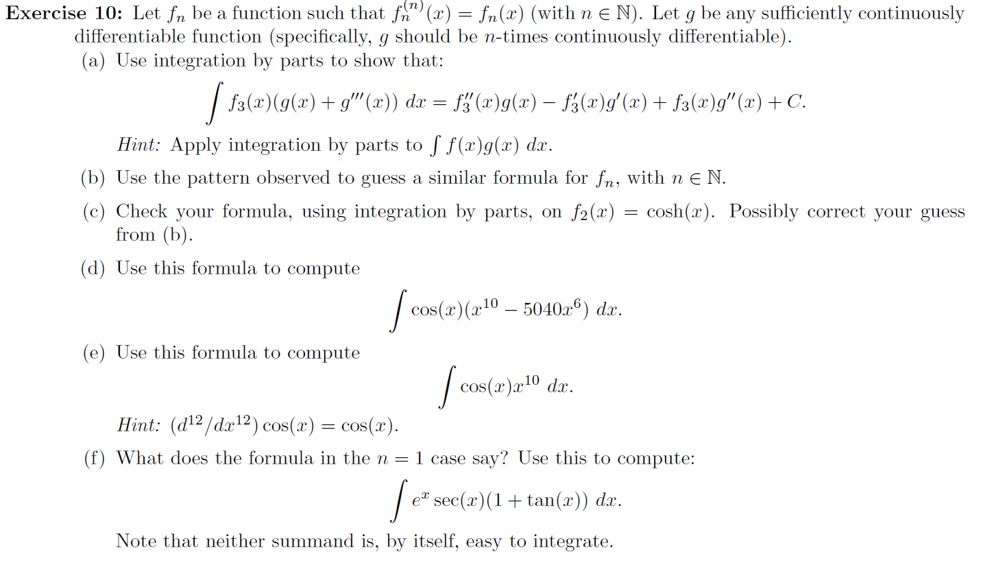 Answered: Exercise 10: Let Fn Be A Function Such… 