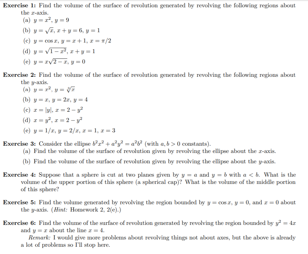 Answered Exercise 1 Find The Volume Of The Bartleby