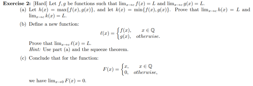 Answered Exercise 2 Hard Let F G Be Functions Bartleby