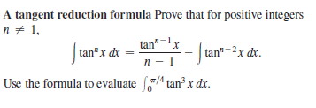 Answered A Tangent Reduction Formula Prove That Bartleby