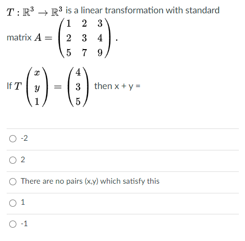 Answered T R R3 Is A Linear Transformation Bartleby