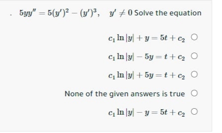 Answered 5yy 5 Y Y Y 0 Solve The Bartleby