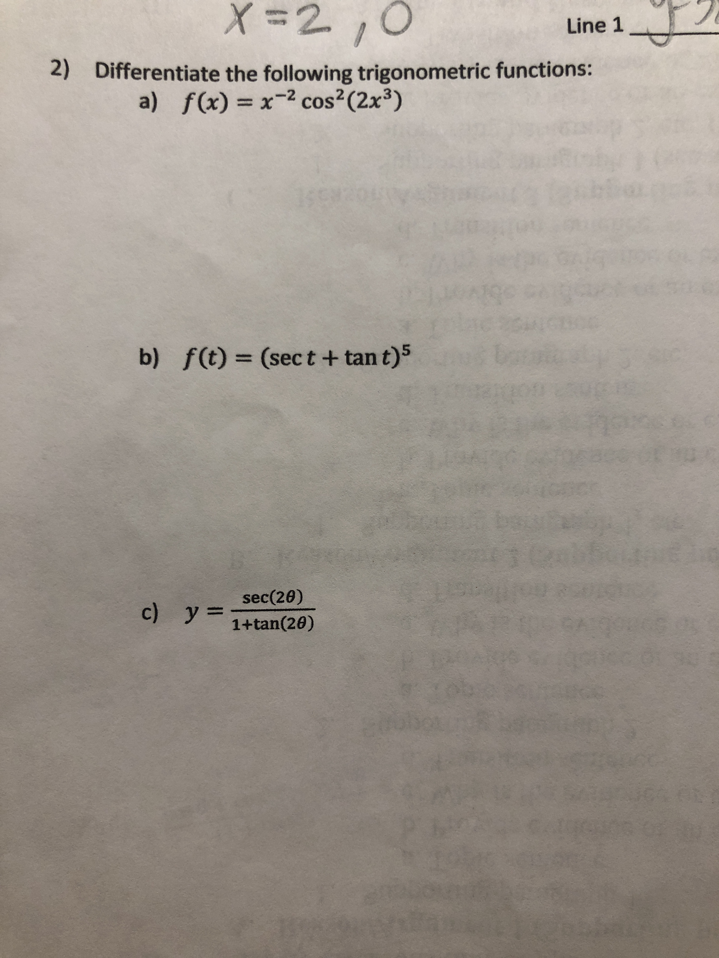 Answered A F X X 2 Cos 2x B F T Sect Bartleby