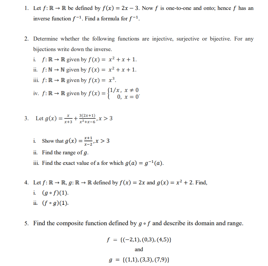 Answered 1 Let F R R Be Defined By F X 2x Bartleby