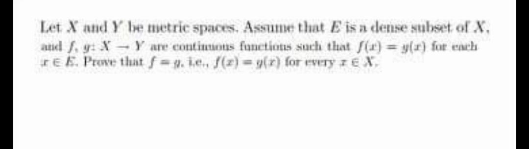 Answered Let X And Y Be Metric Spaces Assume Bartleby