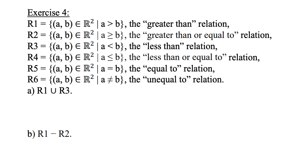 Answered: A) R1 U R3. B) R1 – R2. | Bartleby