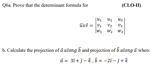 Answered Calculate The Projection Of A Along B Bartleby