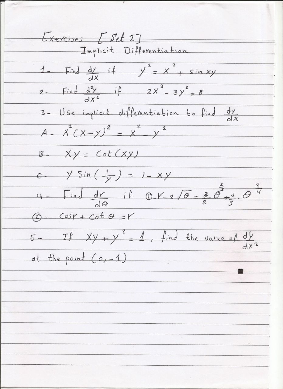 Answered Exercises Set 27 Implicit Differentia Bartleby