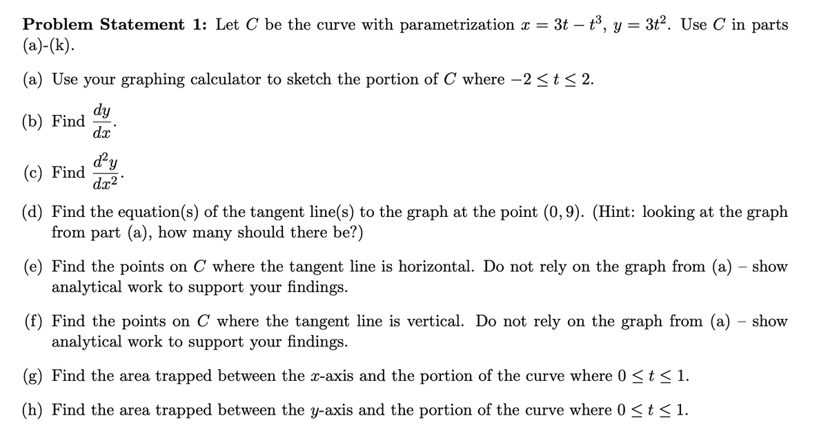 Answered Problem Statement 1 Let C Be The Curve Bartleby