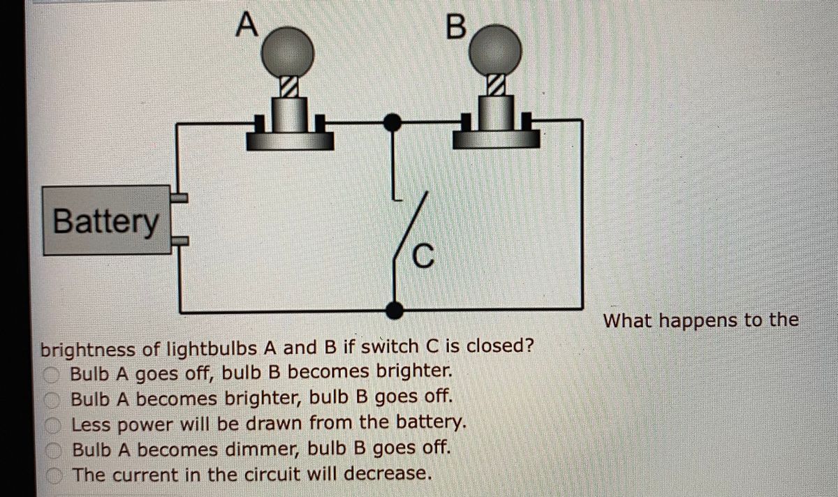 Answered A Battery C What happens to the… bartleby