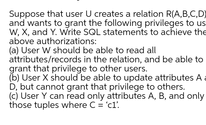 Answered Suppose That User U Creates A Relation Bartleby