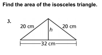 area of isosceles triangle formula