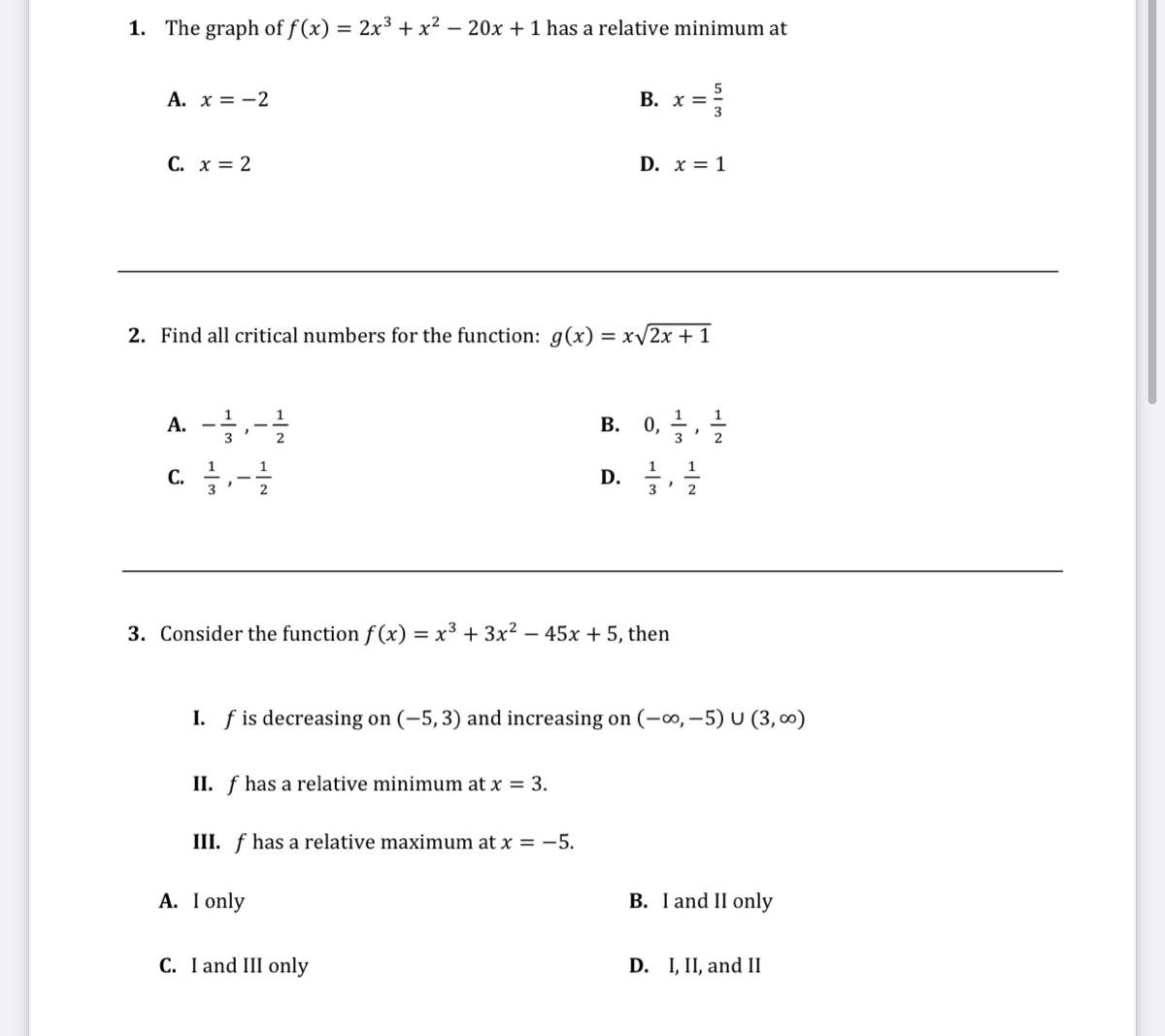 Answered 1 The Graph Of F X 2x3 X x Bartleby