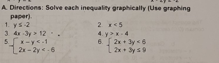 Answered A Directions Solve Each Inequality Bartleby