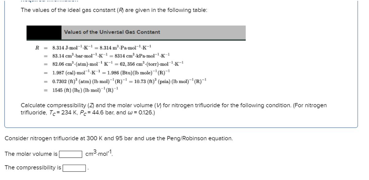 Answered The Values Of The Ideal Gas Constant Bartleby