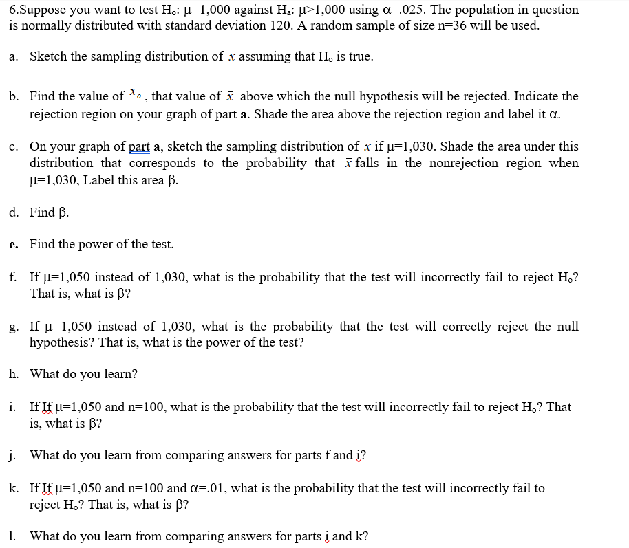 Answered E Find The Power Of The Test F If Bartleby