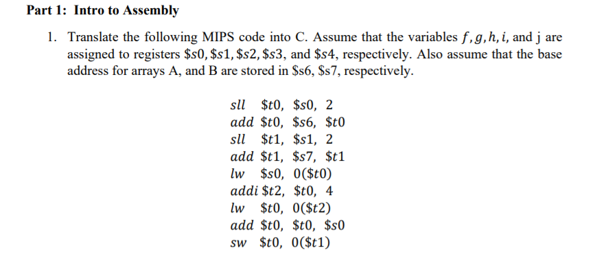 Answered Translate The Following Mips Code Into Bartleby