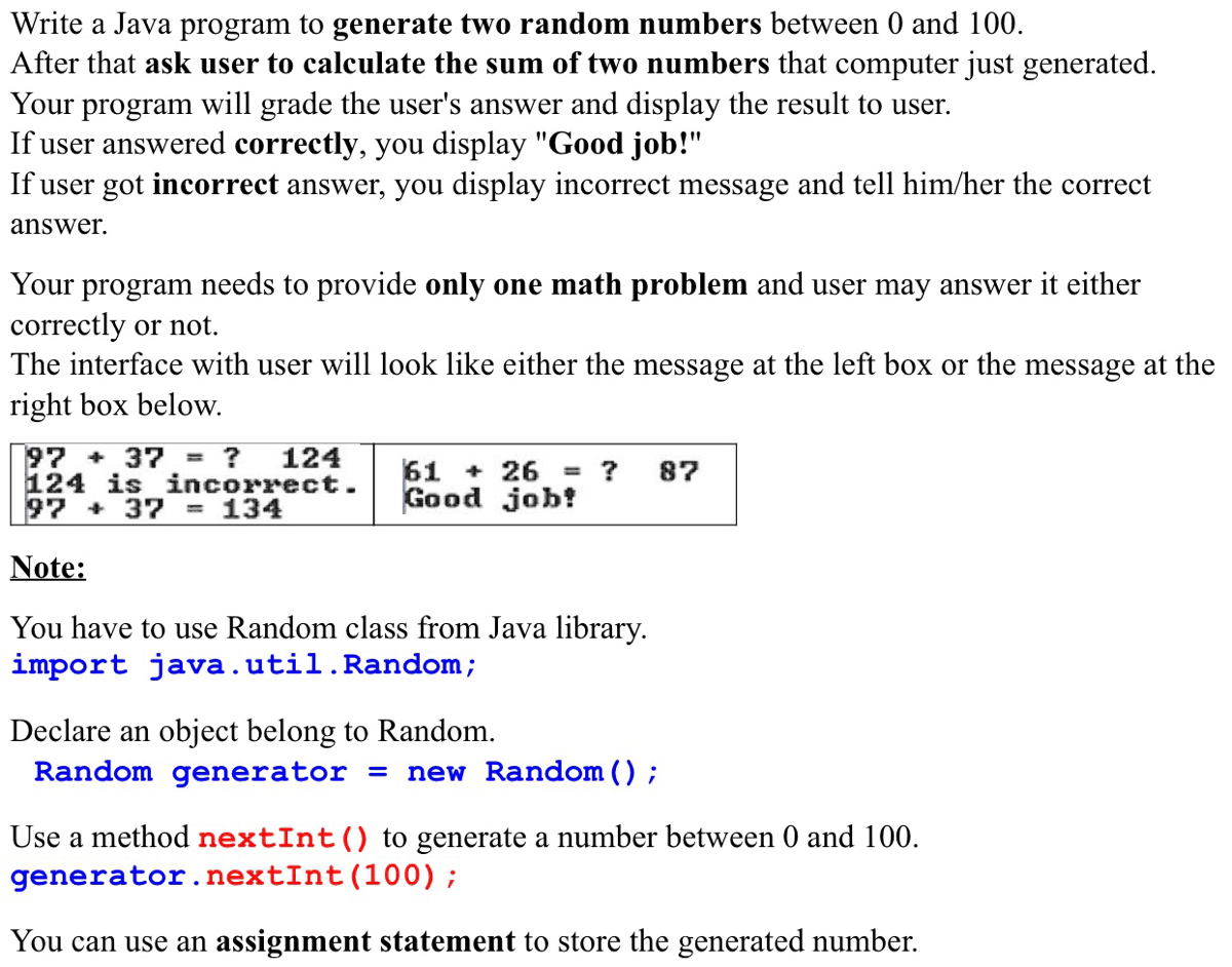 Answered Write A Java Program To Generate Two Bartleby