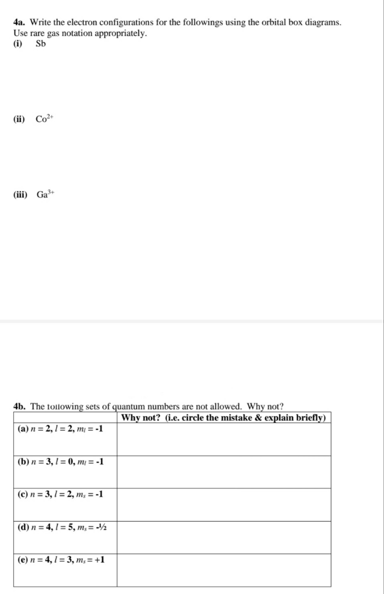 Answered Ii Co2 Iii Ga3 4b The Tollowing Bartleby