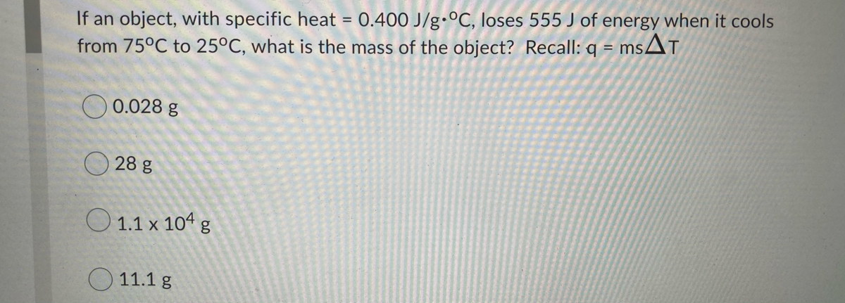 Answered If An Object With Specific Heat Bartleby