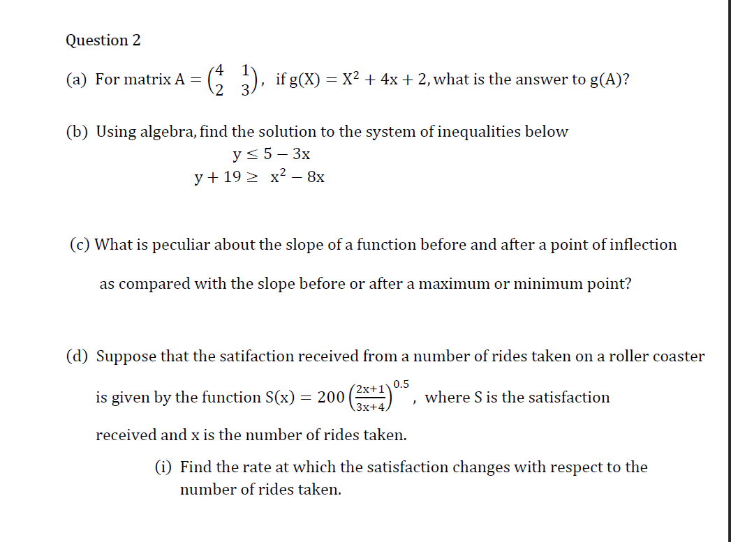 Answered 4 For Matrix A 12 If G X X Bartleby