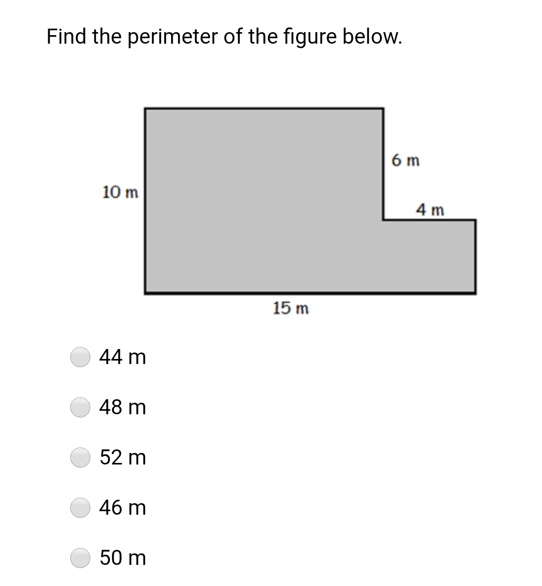 Answered: Find the perimeter of the figure below.… | bartleby