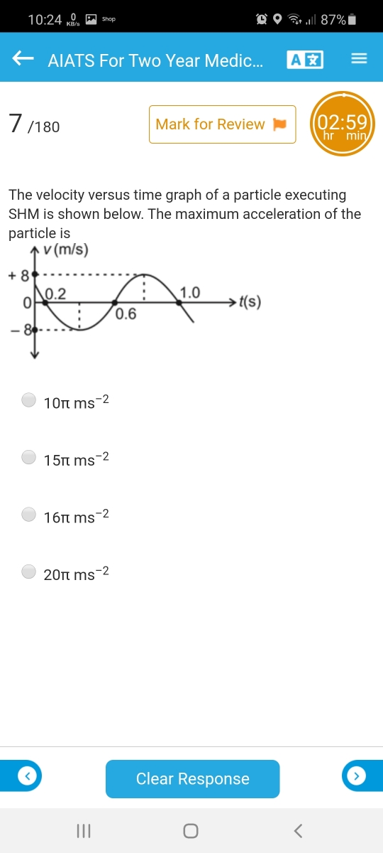 Answered The Velocity Versus Time Graph Of A Bartleby