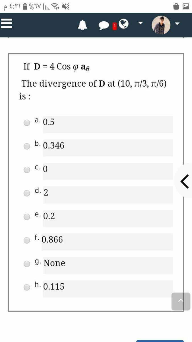 Answered If D 4 Cos O Aə The Divergence Of D Bartleby