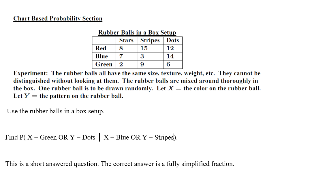 Answered Chart Based Probability Section Rubber Bartleby