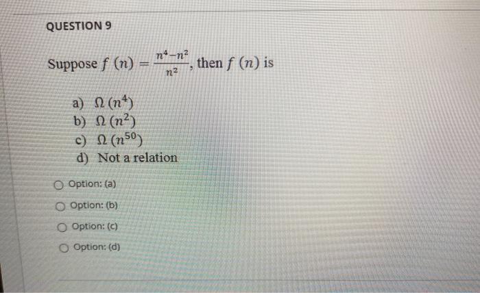 Answered Question 9 Nª N Suppose F N Then F Bartleby