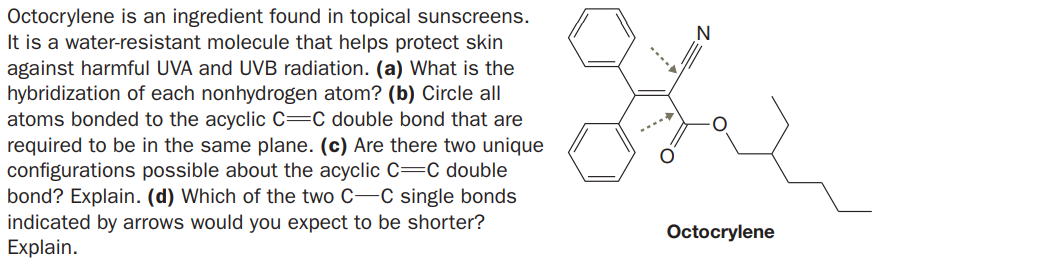 Answered: Octocrylene is an ingredient found in… | bartleby