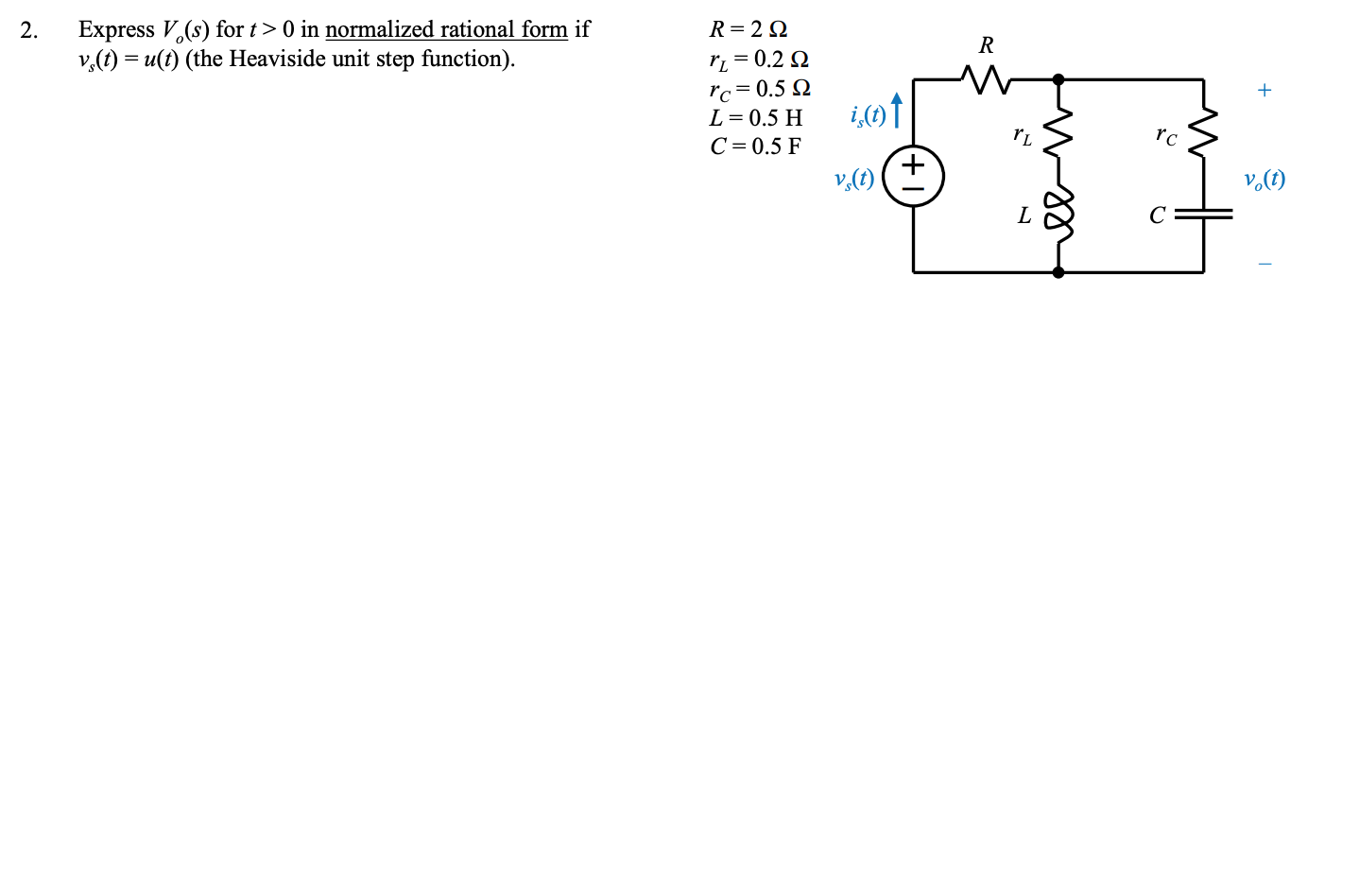 Answered Express V S For T 0 In Normalized Bartleby