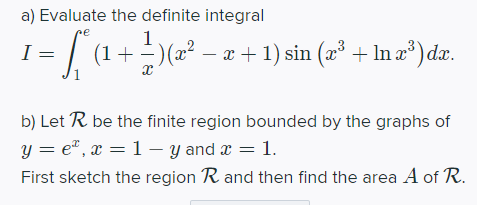 Answered A Evaluate The Definite Integral I Bartleby