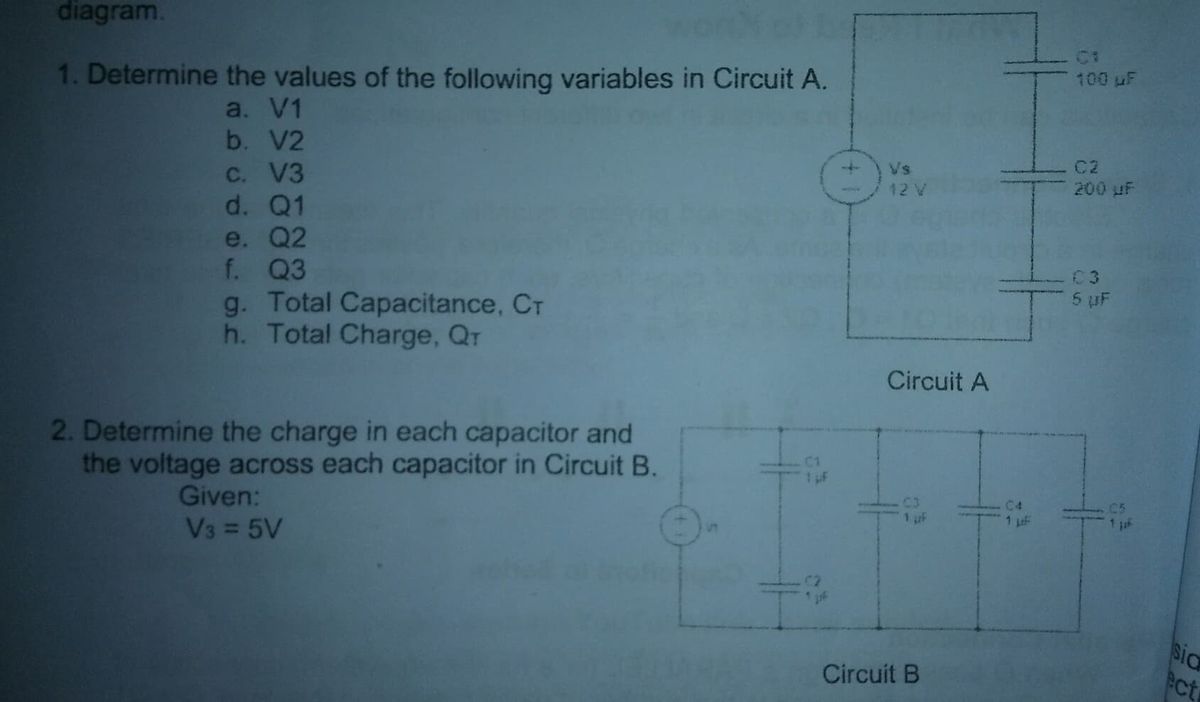 Answered Diagram C1 1 Determine The Values Of Bartleby