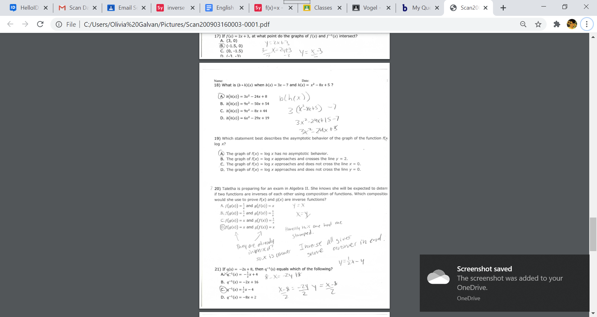 what best describes the composition of two functions