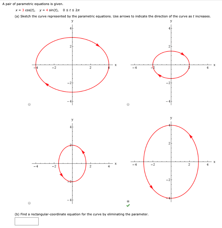 Answered A Pair Of Parametric Equations Is Bartleby