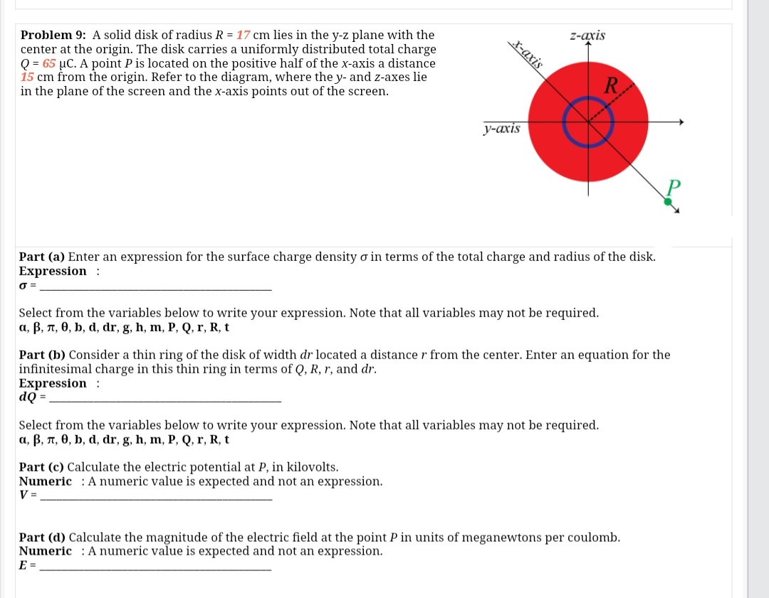 Answered Z Axis Problem 9 A Solid Disk Of Bartleby
