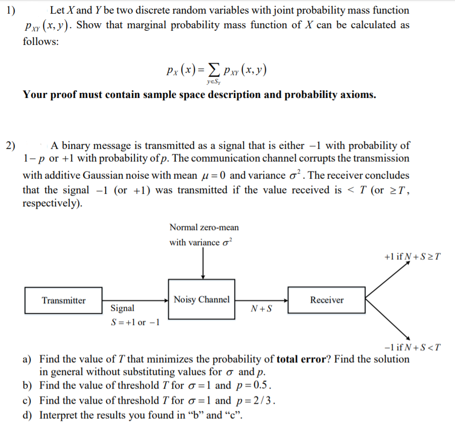 Answered 1 Let X And Y Be Two Discrete Random Bartleby