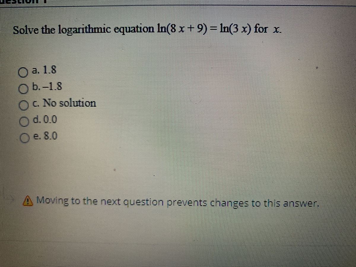 Answered Solve The Logarithmic Equation In 8 X Bartleby