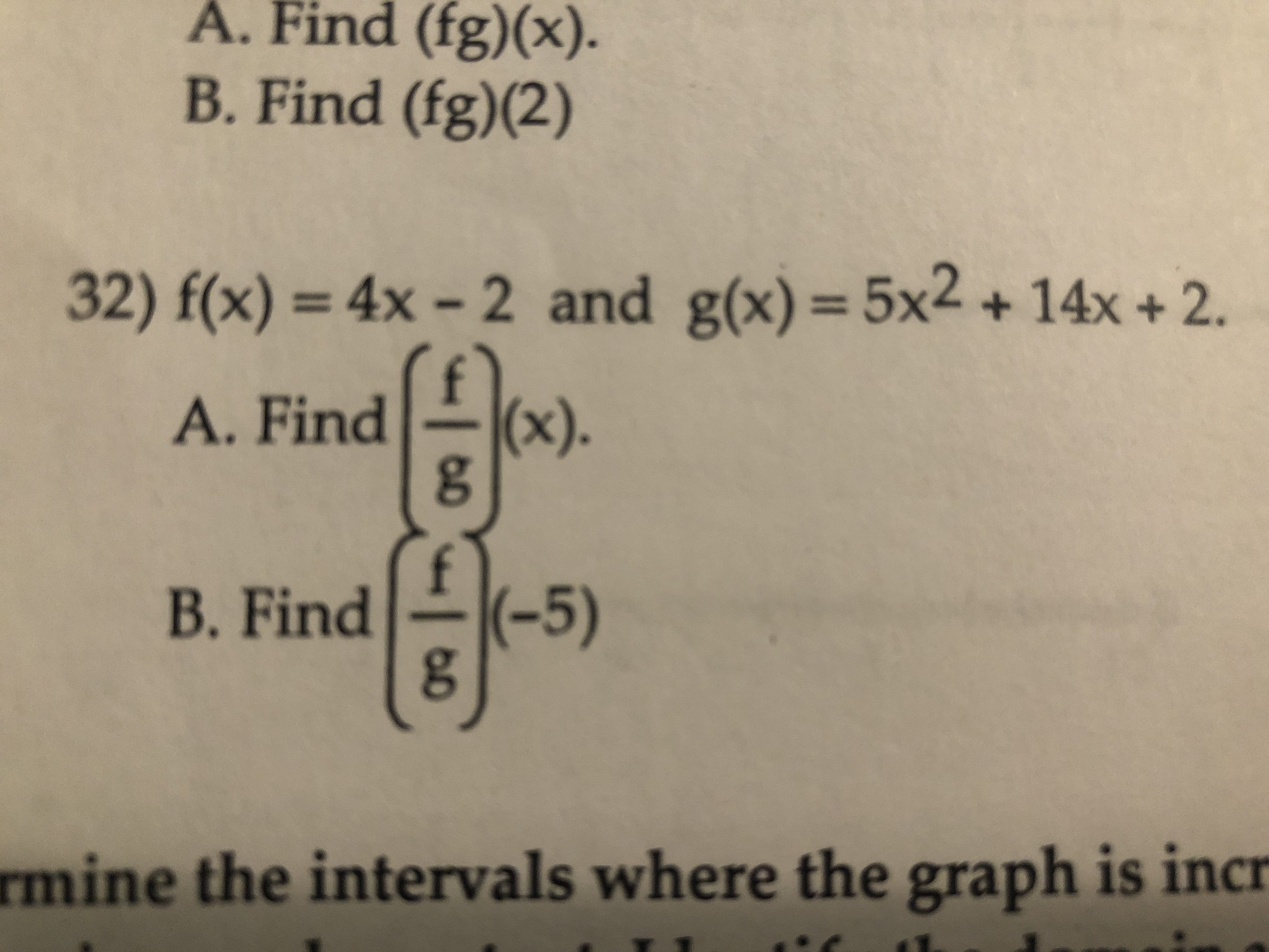 Answered A Find Fg X B Find Fg 2 32 Bartleby